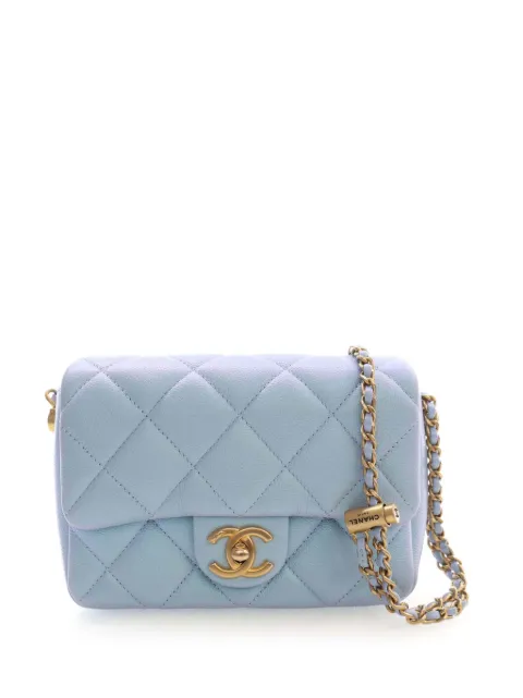 CHANEL Pre-Owned 2021-2026 Mini Quilted Iridescent Caviar My Perfect Flap crossbody bag Blue 8FVEVRMK0ELYNR7S