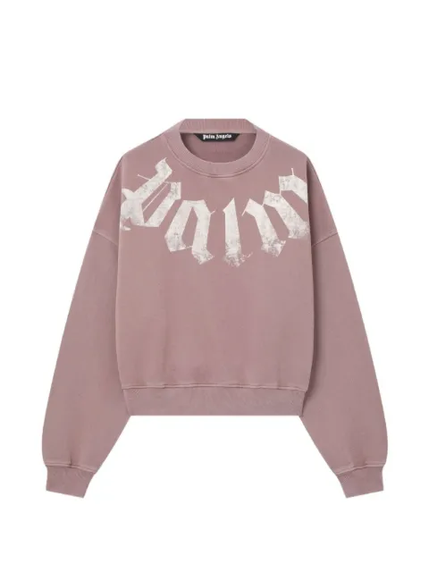 Palm Angels logo-print crew-neck sweatshirt Pink PAMBA04F26FL013803