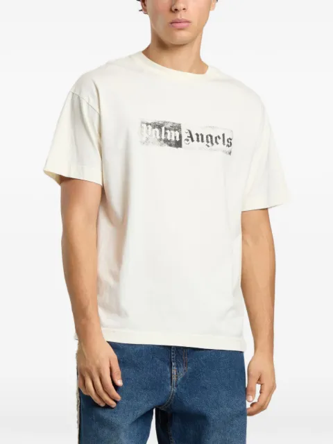 Palm Angels logo-print T-shirt Neutrals PAMAA01F26JR050310