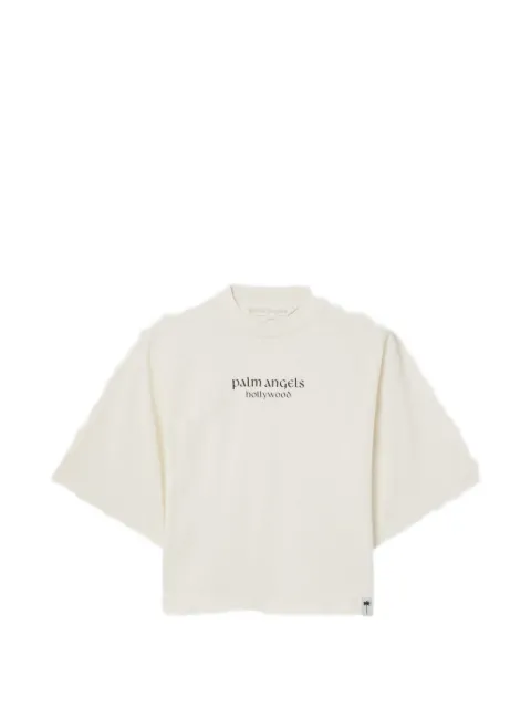 Palm Angels logo-print boxy T-shirt Neutrals PAWAA03W26JR040310