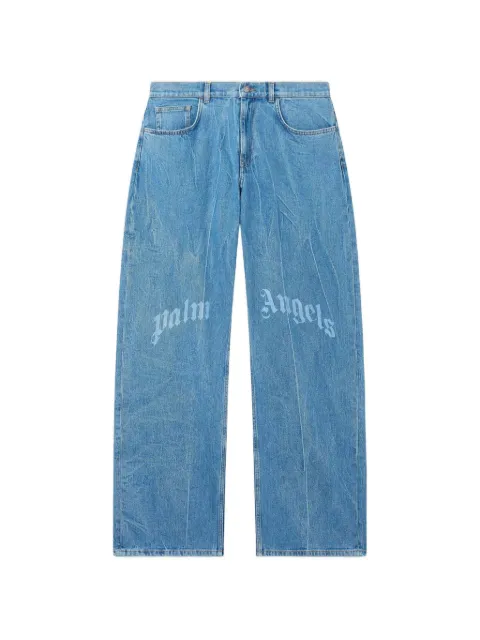 Palm Angels logo-print jeans Blue PAMYA01F26DN034040
