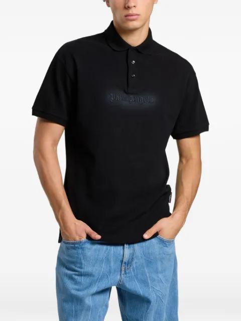 Palm Angels logo Spray regular polo Black PAMGB02F26FB021009