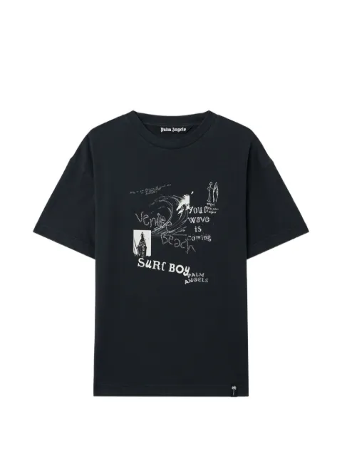Palm Angels Surf Boy regular T-shirt Black PAMAA01F26JR071110
