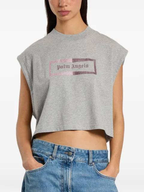 Palm Angels Stud Box logo tank top Grey PAWAC03F26JR010830