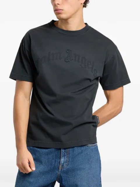 Palm Angels logo-patch T-shirt Black PAMAA01F26JR061010
