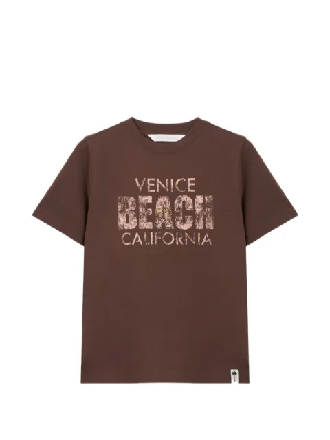 Palm Angels Cali Vibes regular T-Shirt Brown PAWAA06F26JR036030