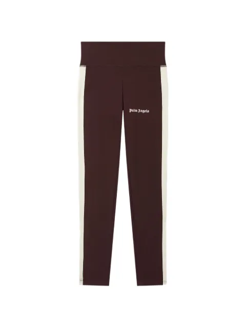 Palm Angels logo-print leggings Brown PAWVK01F26FB01383B