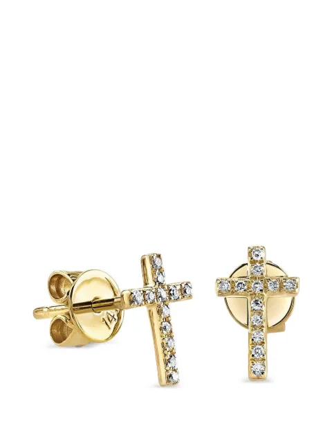 Sydney Evan diamond cross stud earrings Gold E27872Y