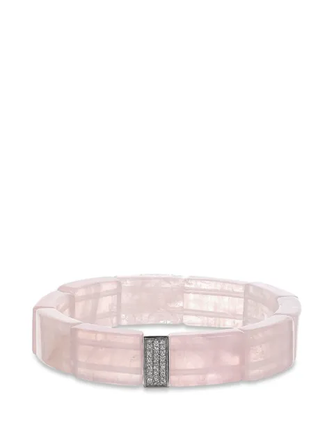 Sydney Evan rose quartz and diamond pavé bracelet Silver C36143W98112