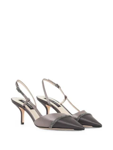 Giorgio Armani crystal-embellished slingback pumps Grey GW002701AF22972