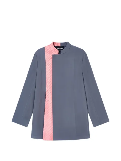Giorgio Armani panelled Mandarin-collar coat Grey GW002823TE10832