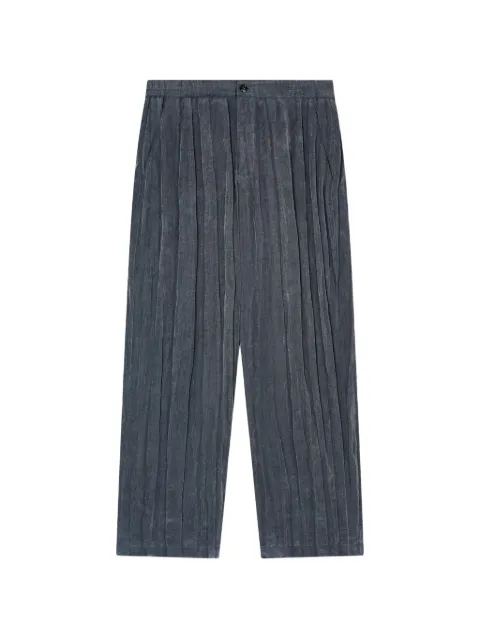 Giorgio Armani plissé-effect trousers Grey GM003177TE20699