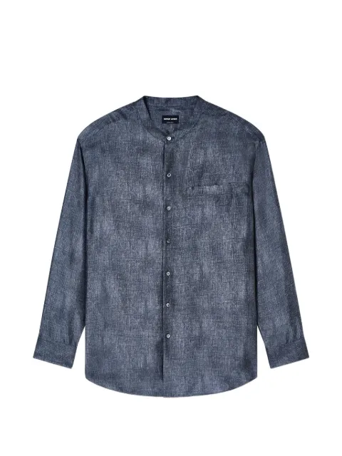 Giorgio Armani band-collar shirt Blue GM003168TE20297