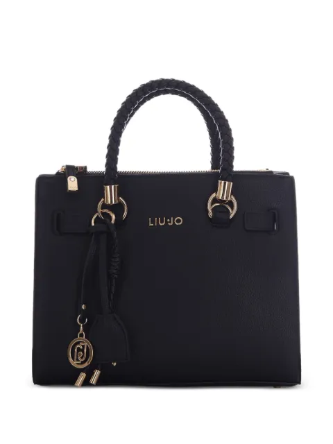 LIU JO small logo-charm satchel bag Black AF6069E1019