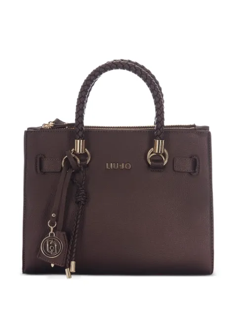 LIU JO small logo-charm satchel bag Brown AF6069E1019
