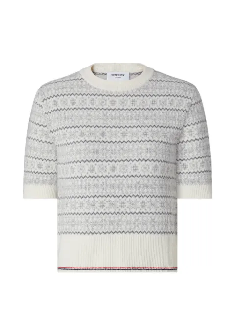Thom Browne snowflake jacquard sweater White FKA529AY1007