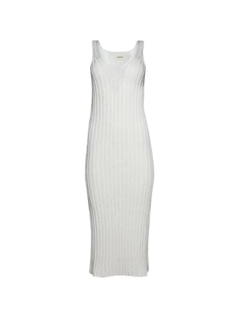 KHAITE Val ribbed-knit midi dress White 18313134K134
