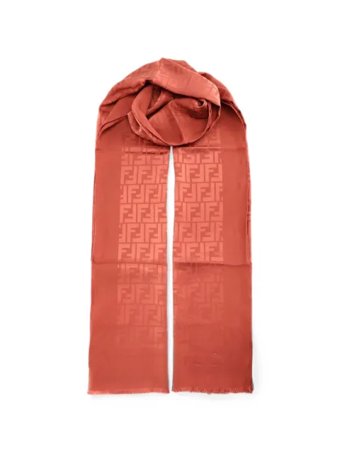 FENDI frayed scarf Red FXT185