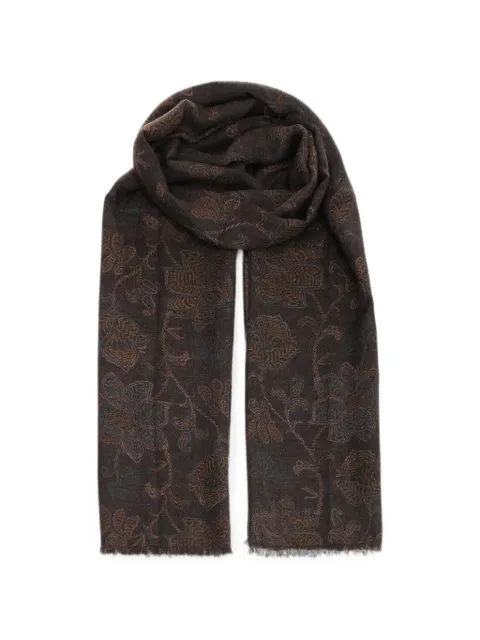 Al Duca D’Aosta 1902 floral-print scarf Brown MOLVENO