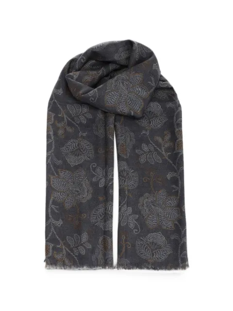 Al Duca D’Aosta 1902 floral-print scarf Grey MOLVENO