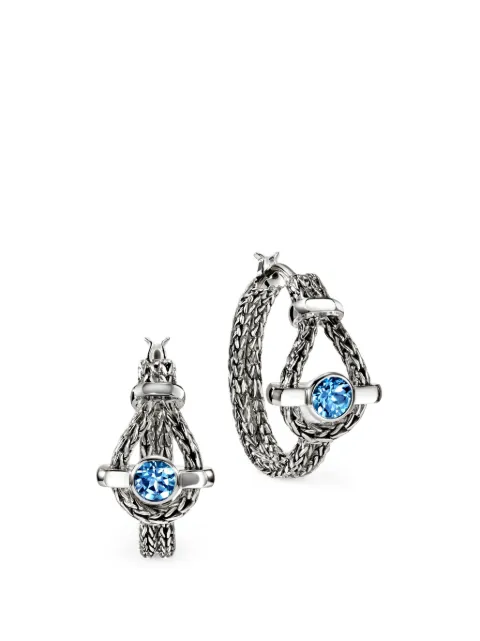John Hardy Icon blue topaz hoop earrings Silver EBS973211SBT