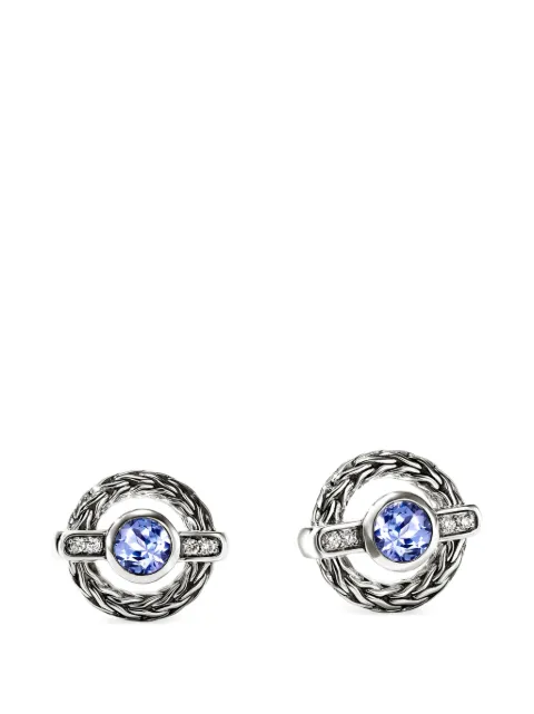 John Hardy Icon tanzanite and diamond stud earrings Silver EBS9734812TZDI