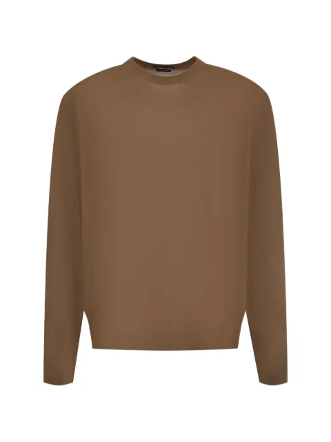 TOM FORD crew-neck long-sleeve sweater Brown KCL087YMW148