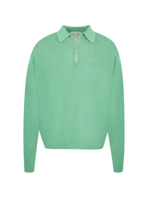 Studio Nicholson Heddy zip-up polo sweater Green 1599