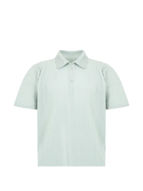 Issey Miyake pleated polo shirt Green HP66JM061