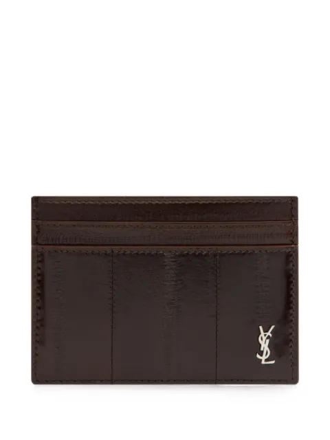 Saint Laurent logo-plaque card holder Brown 847951EAA6I