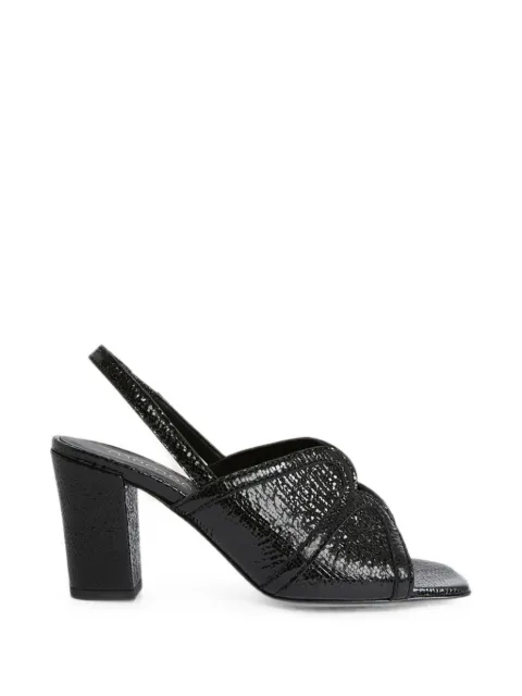 MOMONÌ Baca laminated-leather sandals Black 265MMOSS003265MO59