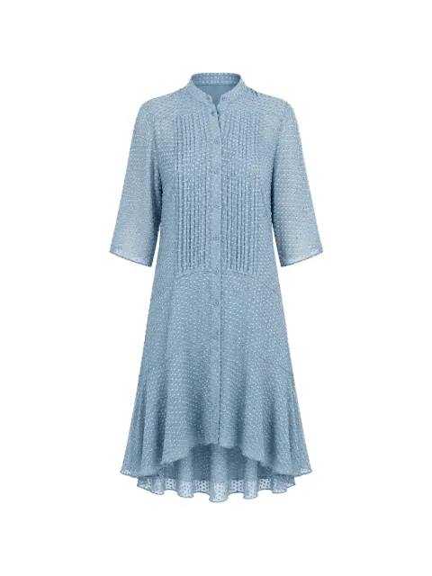 Barbara Bui plumetis pintuck-detail asymmetric dress Blue H1329GCB05