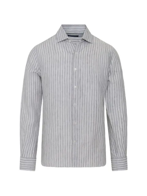 PATRICK ASSARAF striped long-sleeve shirt Grey P4302W79B