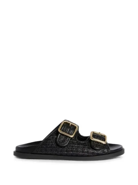 MOMONÌ buckle-fastening raffia sandals Black 261MMOSS00126187MO