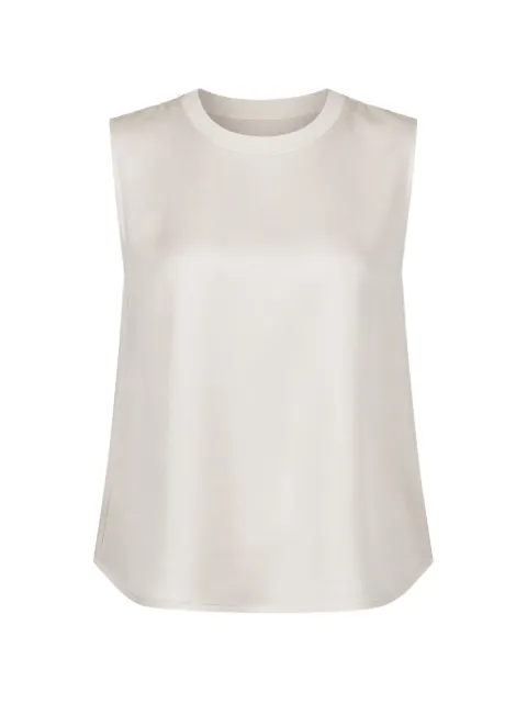 PATRICK ASSARAF silk crew-neck tank top Neutrals W47R06B120