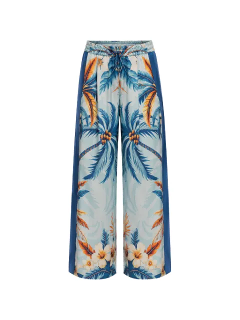 F.R.S For Restless Sleepers Asteria palm-print trousers Blue PA000250TE00882186