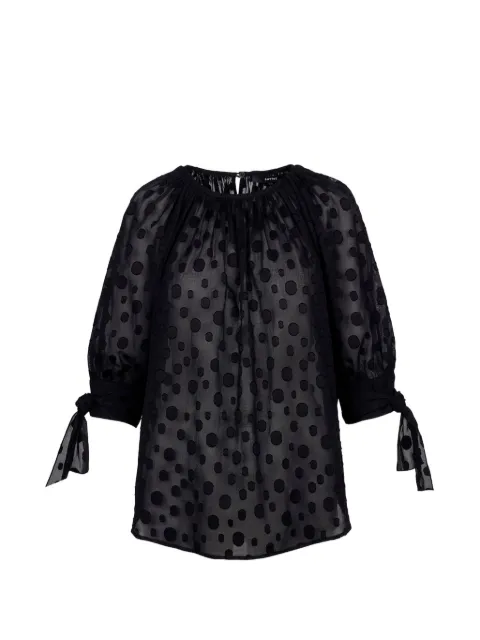 Smythe polka-dot tie-sleeve blouse Black PS26050