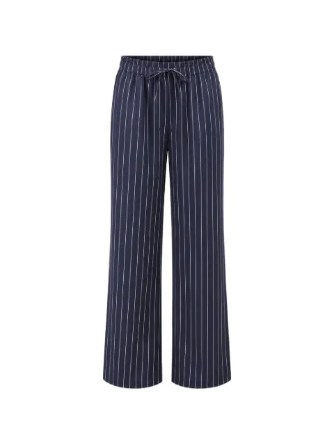PATRICK ASSARAF Pya pinstripe-print silk trousers Blue W47A11B175