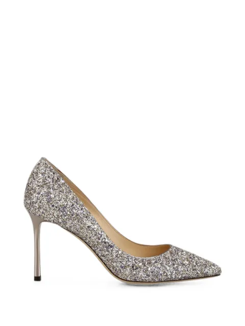 Jimmy Choo Romy glitter pumps Silver ROMY85DXB