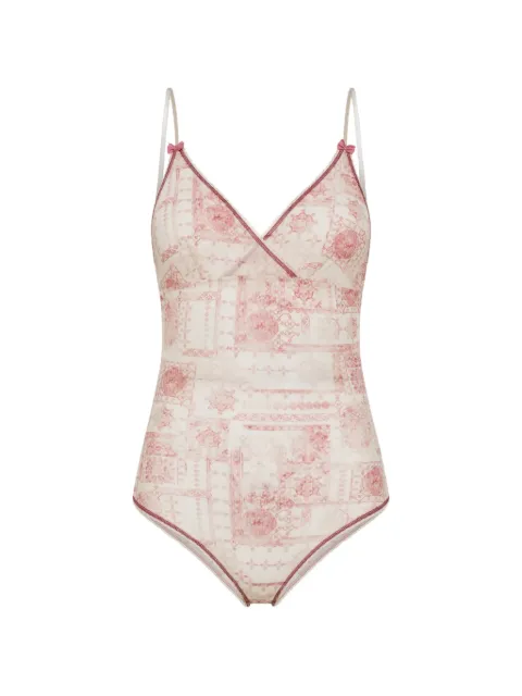MOMONÌ Tore printed bodysuit Neutrals 265MMOUN007265MO45