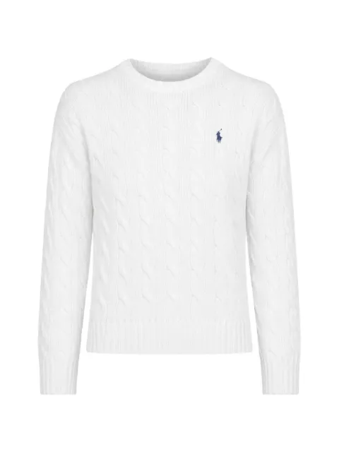 Polo Ralph Lauren cable-knit logo-embroidered cotton jumper White 211A962450032612WCF