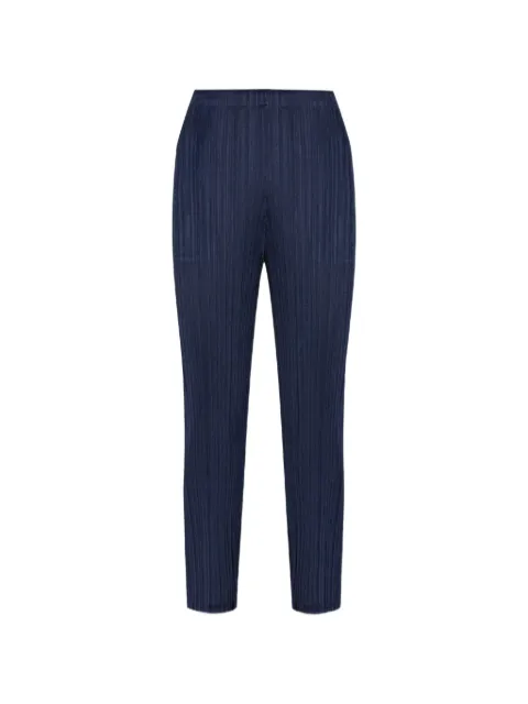 Pleats Please Issey Miyake plissé-effect trousers Blue PP67JF407