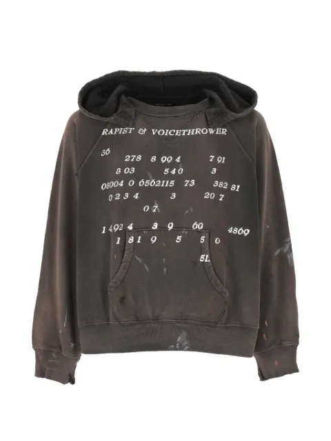 Enfants Riches Déprimés distressed graphic-print hoodie Black 020518