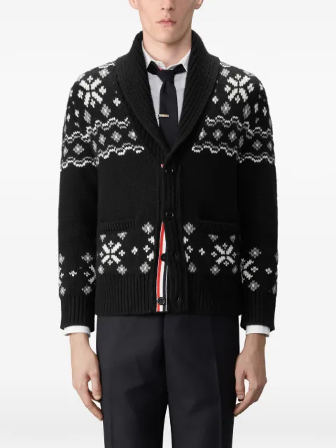 Thom Browne Icelandic Fair Isle cashmere cardigan Black MKC658AY2007