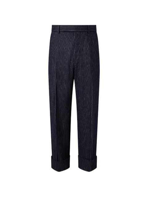 Thom Browne flannel chalk stripe trousers Blue MTC413GF1307