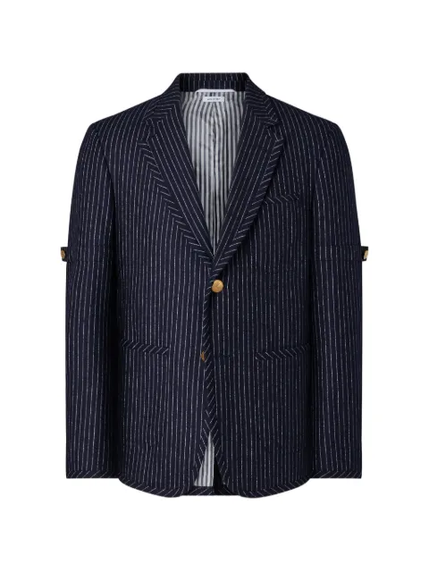 Thom Browne flannel chalk stripe sportcoat with armband Blue MJC413GF1307