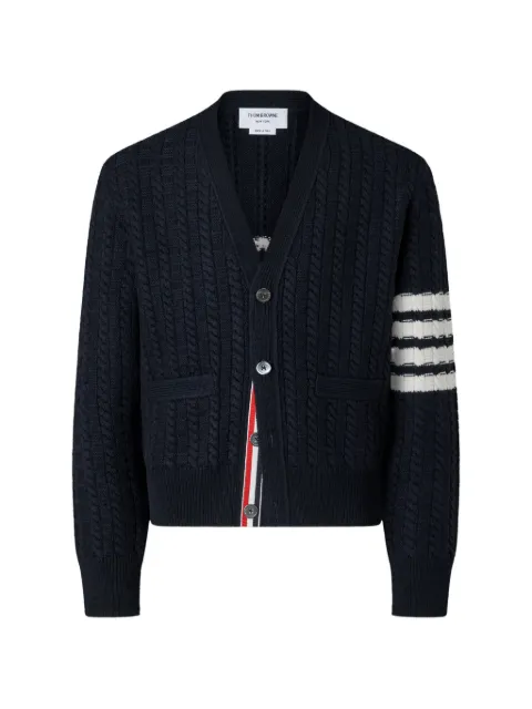 Thom Browne merino-wool 4-Bar intarsia Anchor cardigan Blue MKC661AY1005