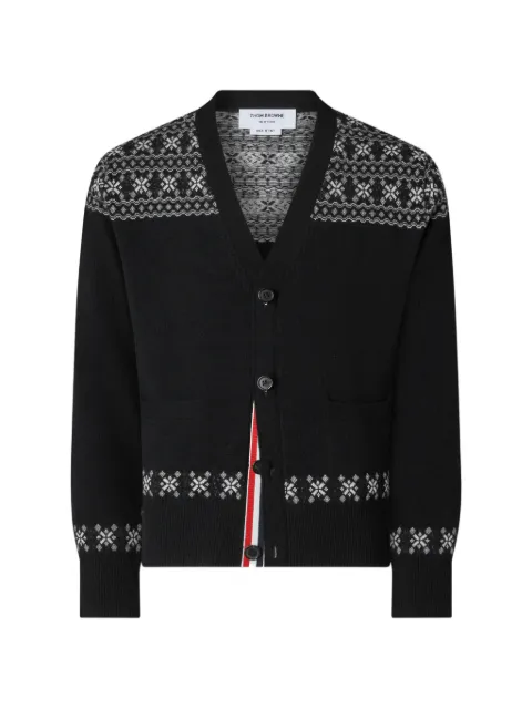 Thom Browne Fair Isle jacquard cardigan Black MKC659AY2007