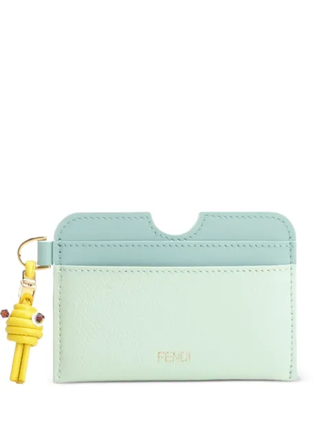 FENDI FF Diamonds fish-charm card holder Green 8M0562
