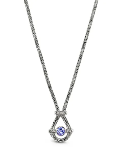 John Hardy Icon tanzanite and diamond necklace Silver NBS9731712TZDI